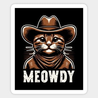 Meowdy Cat in Cowboy Hat Magnet